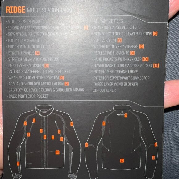 Motorcycle Gear Reax Ridge Charcoal Textile Multi Season Riding Jacket Size L - Picture 16 of 16